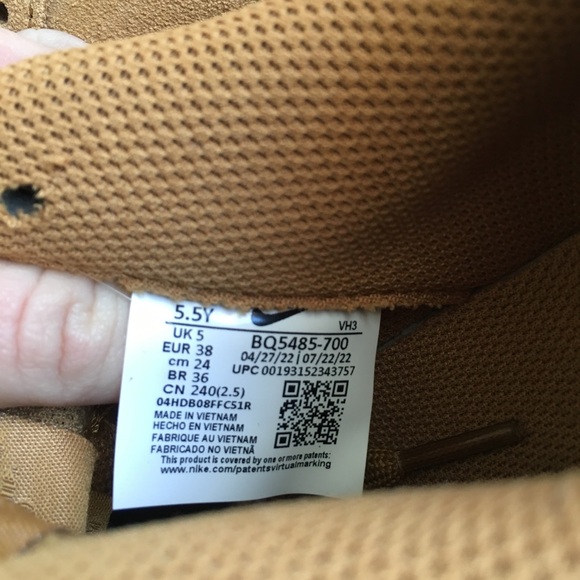 Big Kids Nike Air Force 1 Wheat/Gum Light Brown Boys Size 5.5Y - Picture 13 of 13